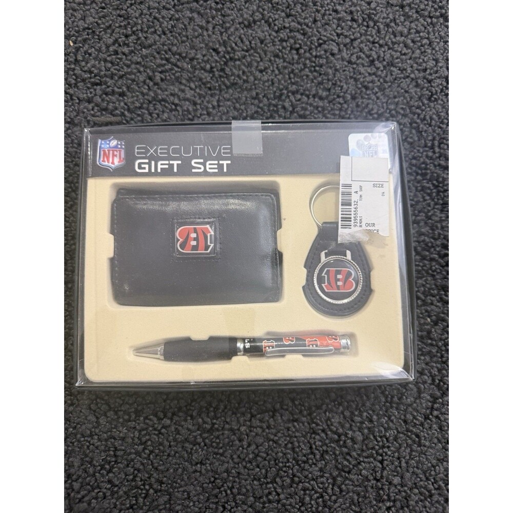 NFL Cincinnati Bengals Executive Gift Set Wallet Keychain Pen 3 Piece Brand New